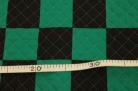 キルティング　市松模様　和柄　黒、緑色　　Q-139　　 マス目の大きさ直径約6.2㎝