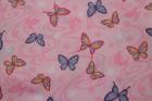 和調　和柄　蝶々柄　 ピンク色　　シーチング布