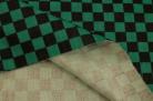ダブルガーゼ布 和柄　シンプル　市松模様柄　 緑×黒色　 マス目の大きさ直径約1.7㎝