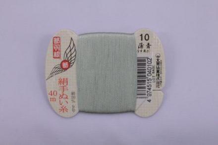 都羽根　絹手ぬい糸　薄青(うすあお) KINU-9-10