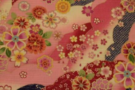和柄 桜 雲柄 ピンク 赤 紫色 シャンタン生地 手芸用品通販のアイリー大野店