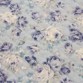 キルティング 花 フラワー バラ 薄い水色 薄いスカイ Q-351