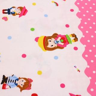 ガールズ ガールズPOP 女の子 水玉 チェック 濃いピンク c22-145