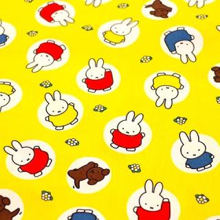 キャラクター生地 ミッフィー 水玉 黄色 c22-122