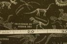 カッコイイ恐竜の骨柄　モスグリーン×白色　オックス布c21-20