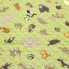 キルティング　 動物 アニマル 生き物 薄く鈍い黄緑 グリーン系 Q-354