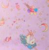 ラミネート布　ユニコーン柄　ラメ、星、アイス、薄紫色　Rー184