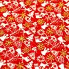 クリスマス　キルティング生地 雪の結晶 ラメ ゴールド 濃い赤色 Q-D