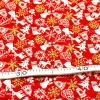 クリスマス　キルティング生地 雪の結晶 ラメ ゴールド 濃い赤色 Q-D