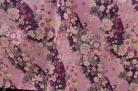 和調　花の流れ　桜柄　ピンク　紫色　ブロード布