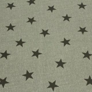 ラミネート布　カッコいい デニム調 星 くすみ グレー R-331　　　 つやなし