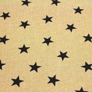 ラミネート布　カッコいい デニム調 星 くすみ ベージュ R-333　　　 つやなし