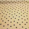 ラミネート布　カッコいい デニム調 星 くすみ ベージュ R-333　　　 つやなし