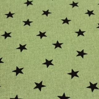 ラミネート布　カッコいい デニム調 星 くすみ グリーン系 R-257　 つやなし