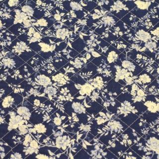 キルティング 花 フラワー シンプル 紺色 ナス紺色 Q-286